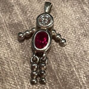 Baby Birthstone Moving Boy Charm for Necklace Pendant Blue 925